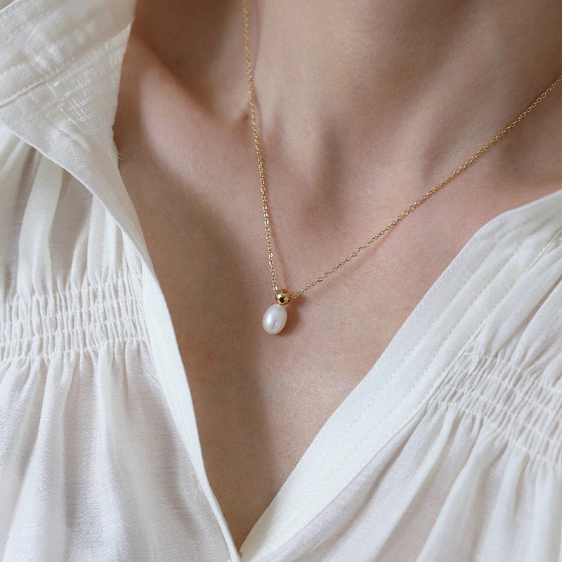 Drop Natural Freshwater Pearl Necklace 6mm