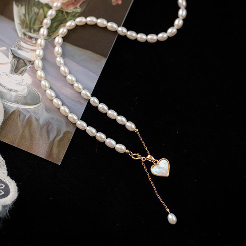 Drop 14K Gold Plated Natural Freshwater Pearl Necklace #042