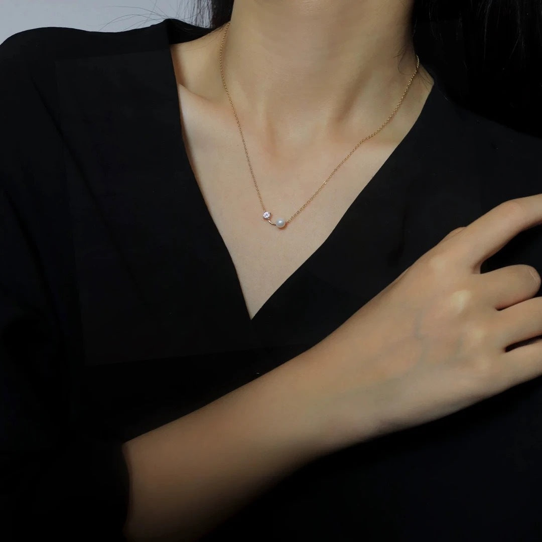 Minimalist Natural Freshwater Pearl Necklace #506