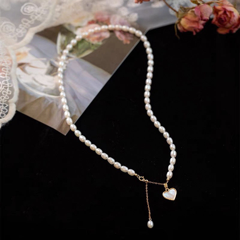 Drop 14K Gold Plated Natural Freshwater Pearl Necklace #042