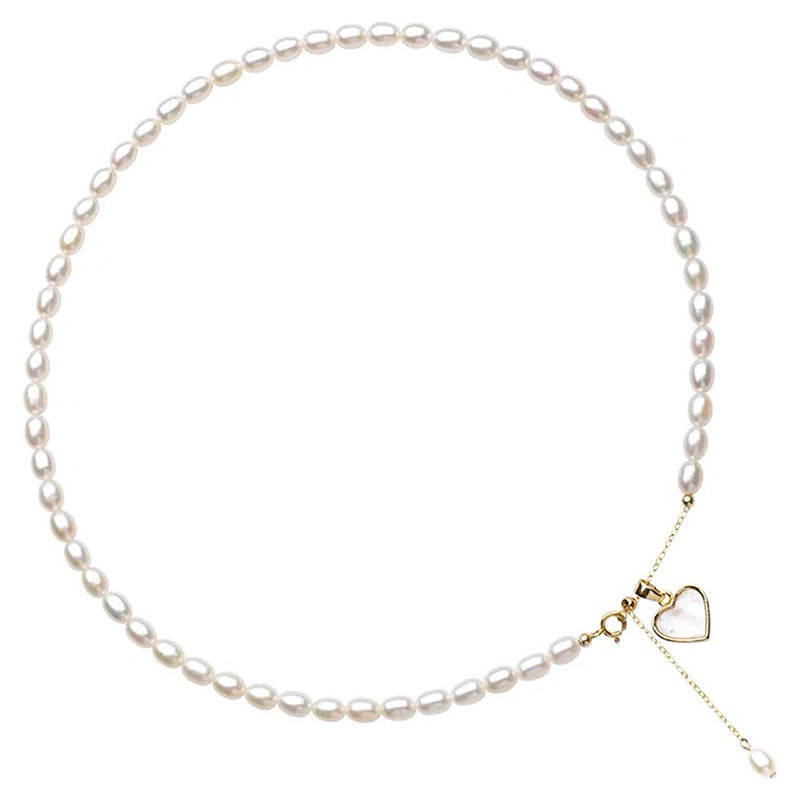 Drop 14K Gold Plated Natural Freshwater Pearl Necklace #042