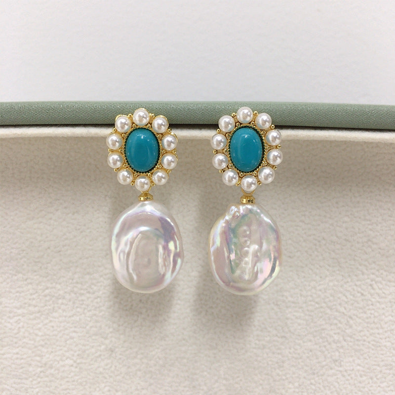 Baroque 18K Gold Plated Natural Freshwater Pearl Earrings