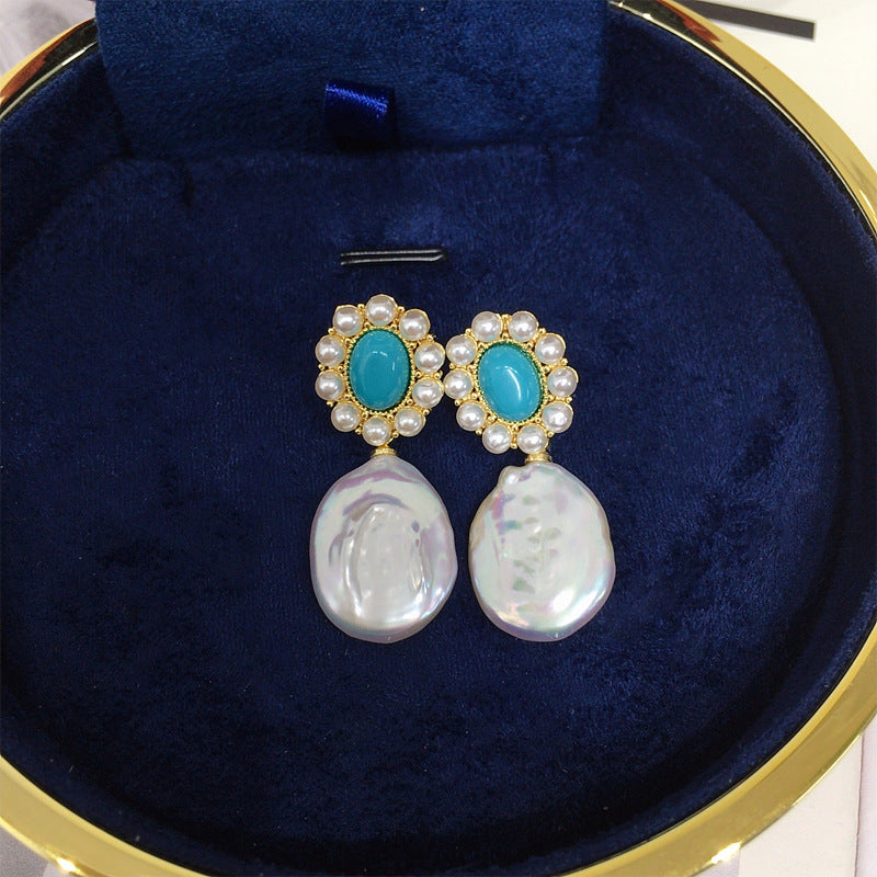Baroque 18K Gold Plated Natural Freshwater Pearl Earrings