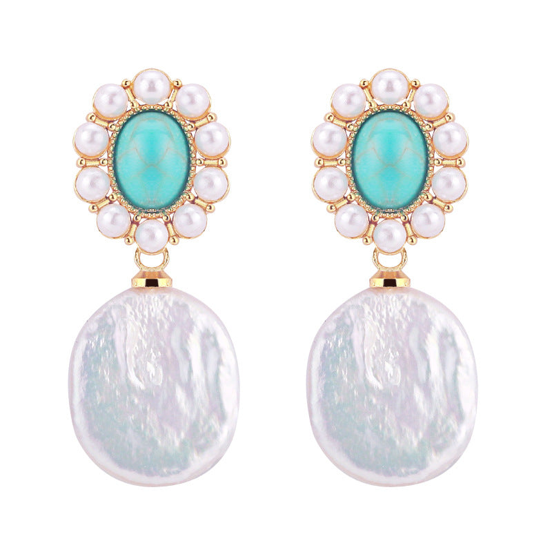 Baroque 18K Gold Plated Natural Freshwater Pearl Earrings