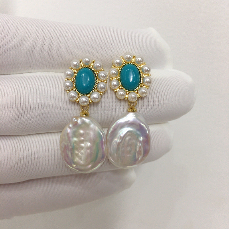 Baroque 18K Gold Plated Natural Freshwater Pearl Earrings