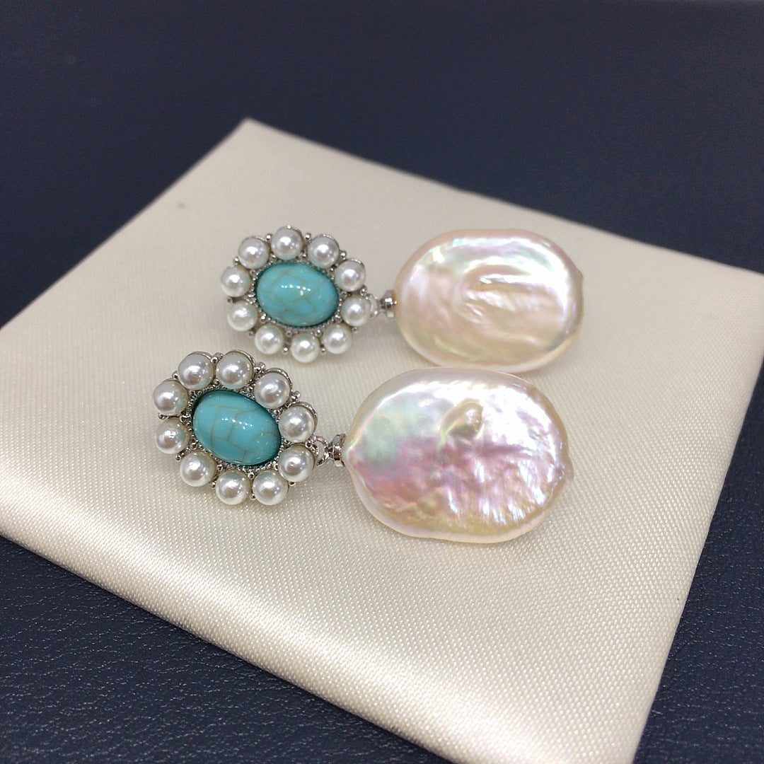 Baroque 18K Gold Plated Natural Freshwater Pearl Earrings
