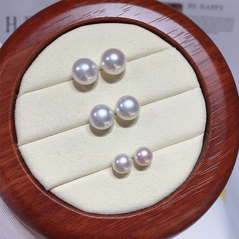 Stud S925 Sterling Silver Earrings Natural Freshwater Pearl Ear StudsPea