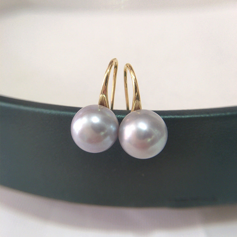 Classic S925 Sterling Silver High Heel Pearl Earrings 8mm