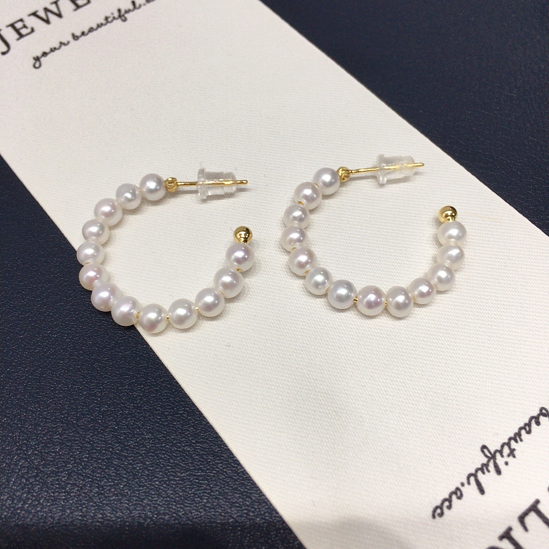 Exquisite Natural Freshwater Pearl Earrings #226