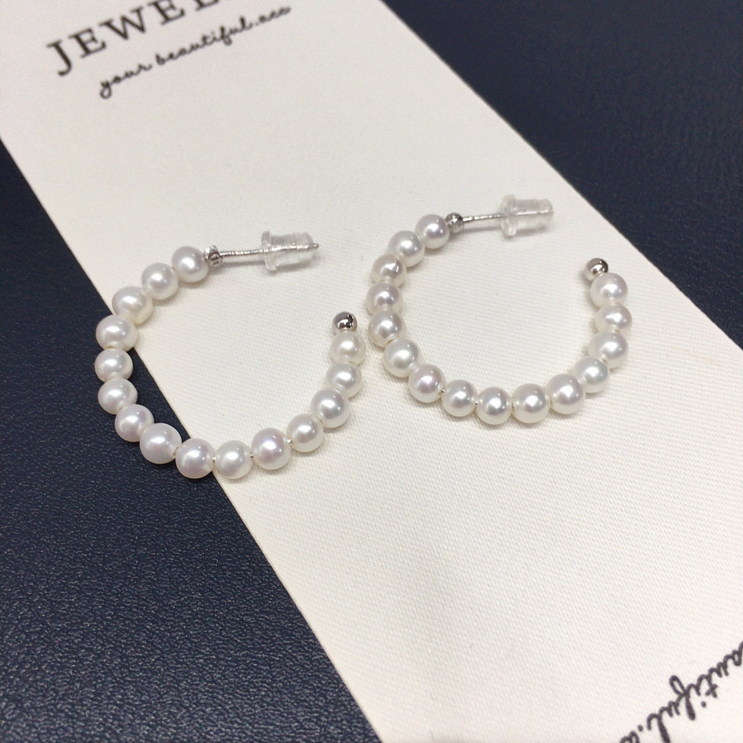 Exquisite Natural Freshwater Pearl Earrings #226