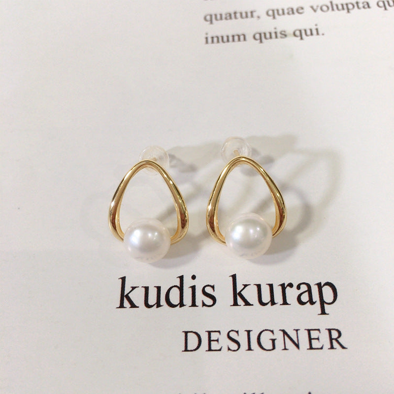 Luxury 18K Gold Plated Natural Freshwater Pearl Earrings 8mm