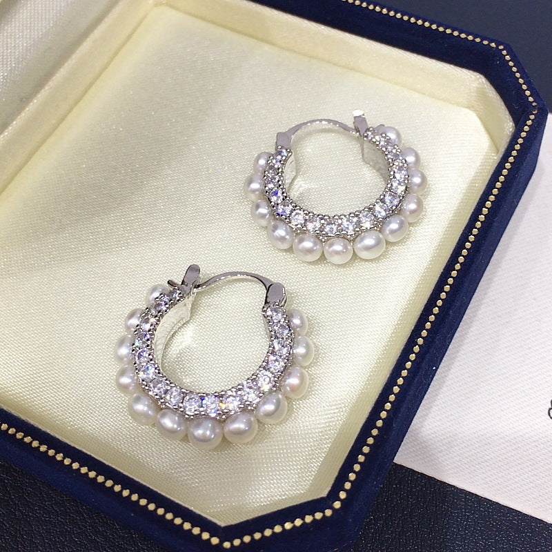 Luxury Earrings Natural Freshwater Pearl Ear Buckle