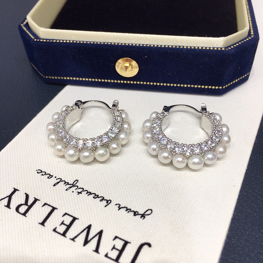 Luxury Earrings Natural Freshwater Pearl Ear Buckle