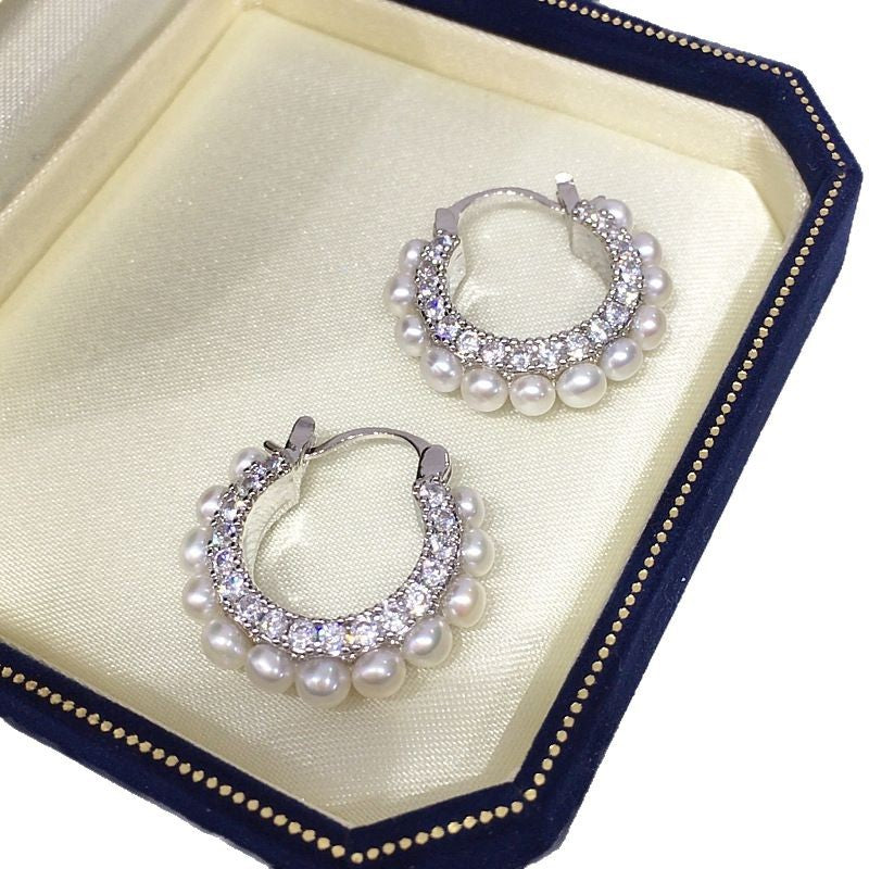 Luxury Earrings Natural Freshwater Pearl Ear Buckle