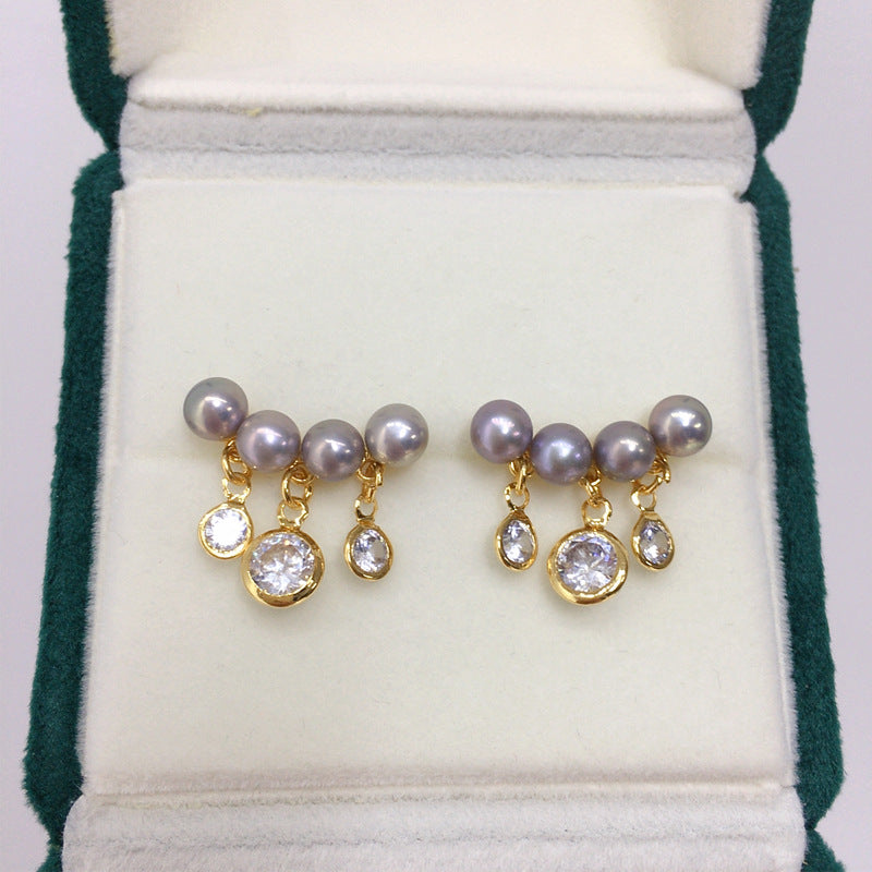 Tassel 18K Gold Plated Natural Freshwater Pearl Earrings