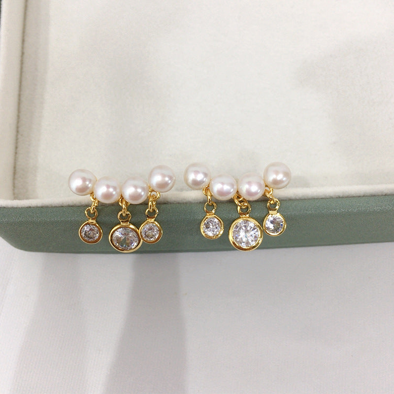 Tassel 18K Gold Plated Natural Freshwater Pearl Earrings