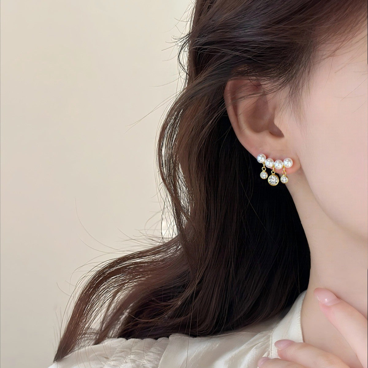 Tassel 18K Gold Plated Natural Freshwater Pearl Earrings