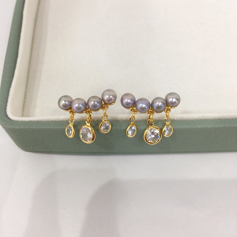 Tassel 18K Gold Plated Natural Freshwater Pearl Earrings
