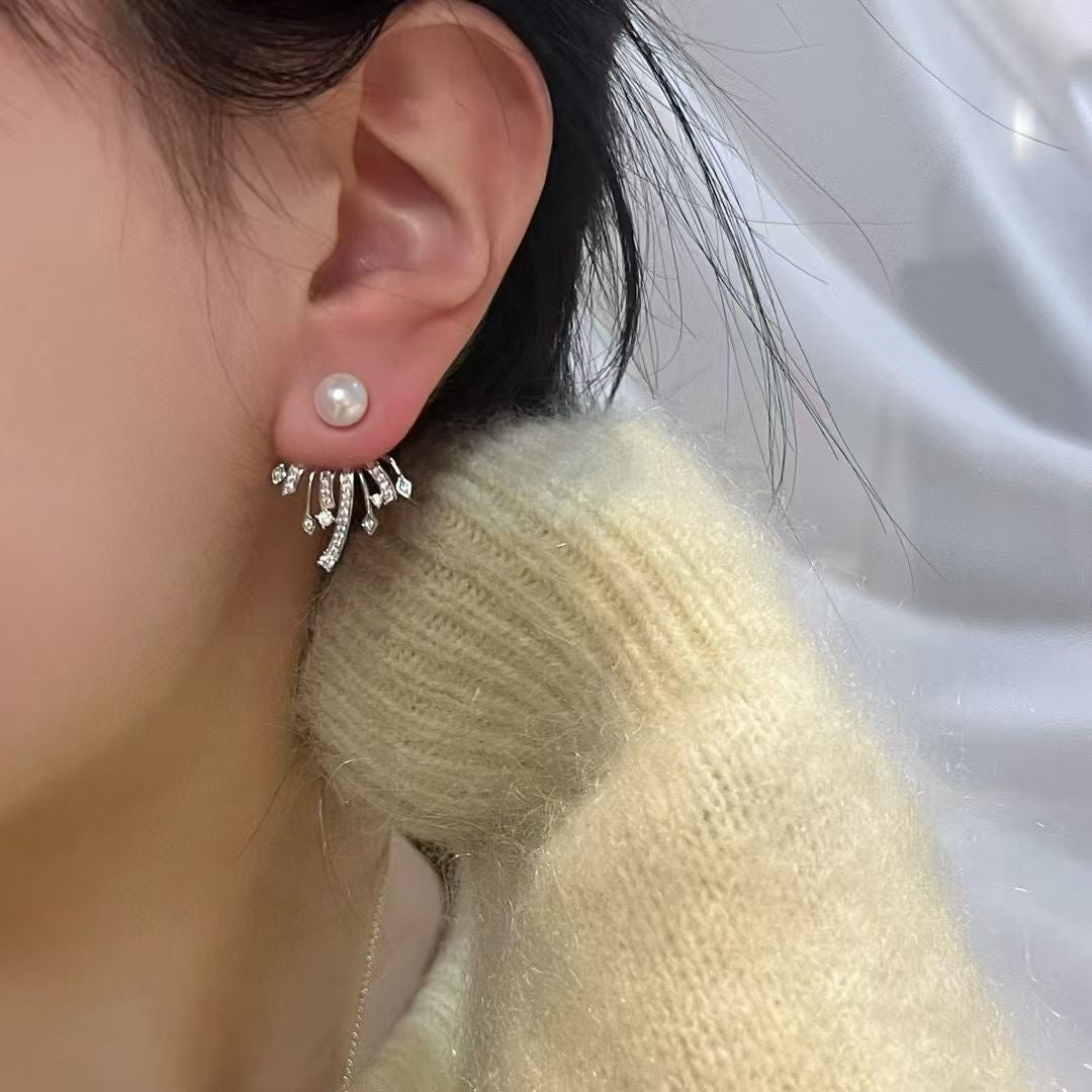 Exquisite S925 Sterling Silver Natural Freshwater Pearl Earrings