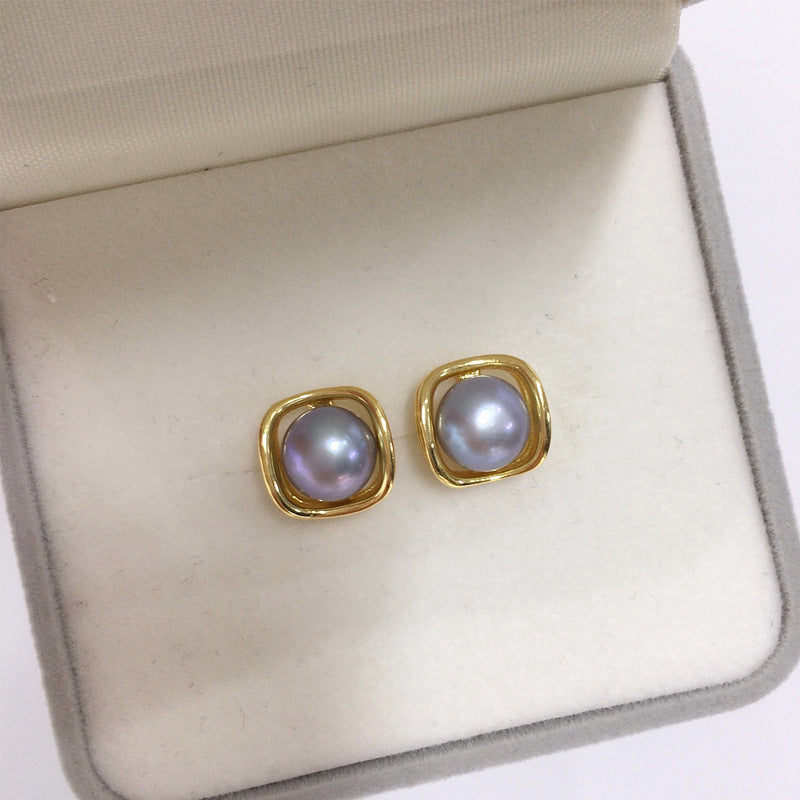 Luxury 18K Gold Plated Natural Freshwater Pearl Earrings