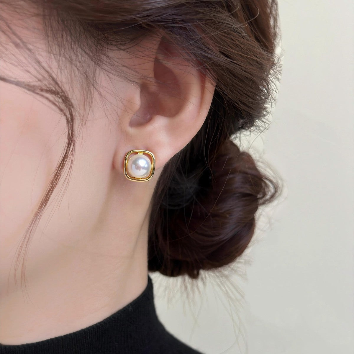 Luxury 18K Gold Plated Natural Freshwater Pearl Earrings