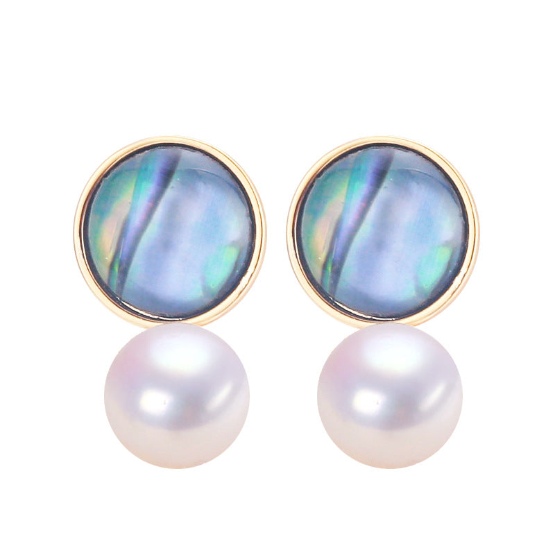 18K Gold Plated Natural Freshwater Pearl Earrings 8mm