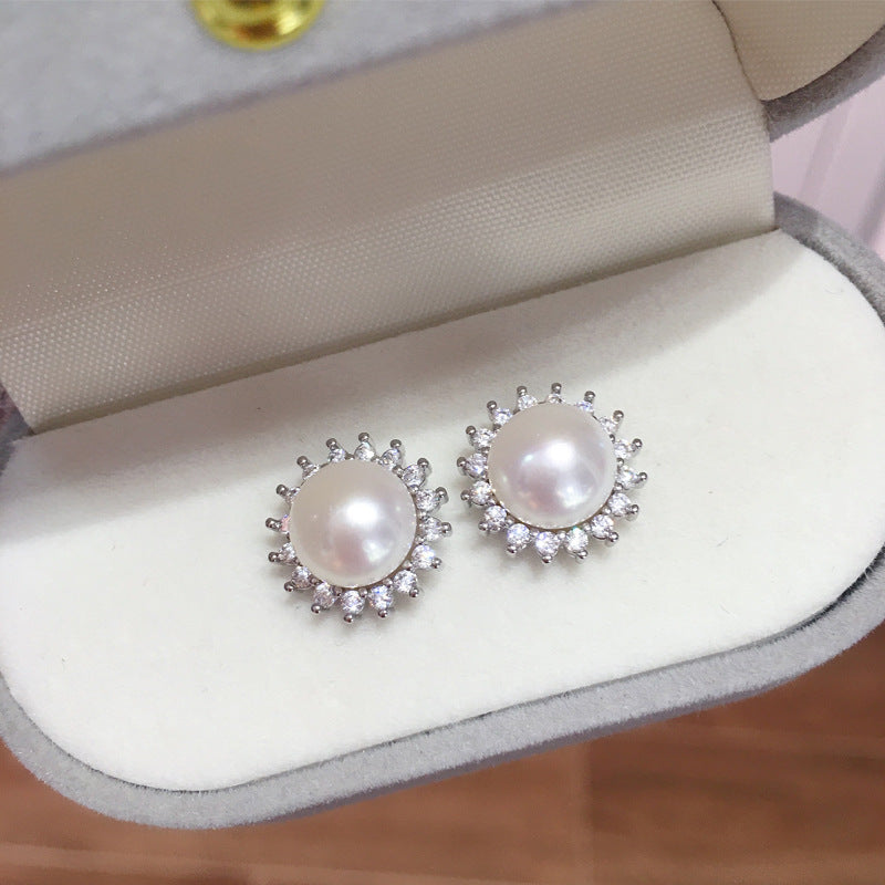 Natural Freshwater Pearl Earrings 9mm