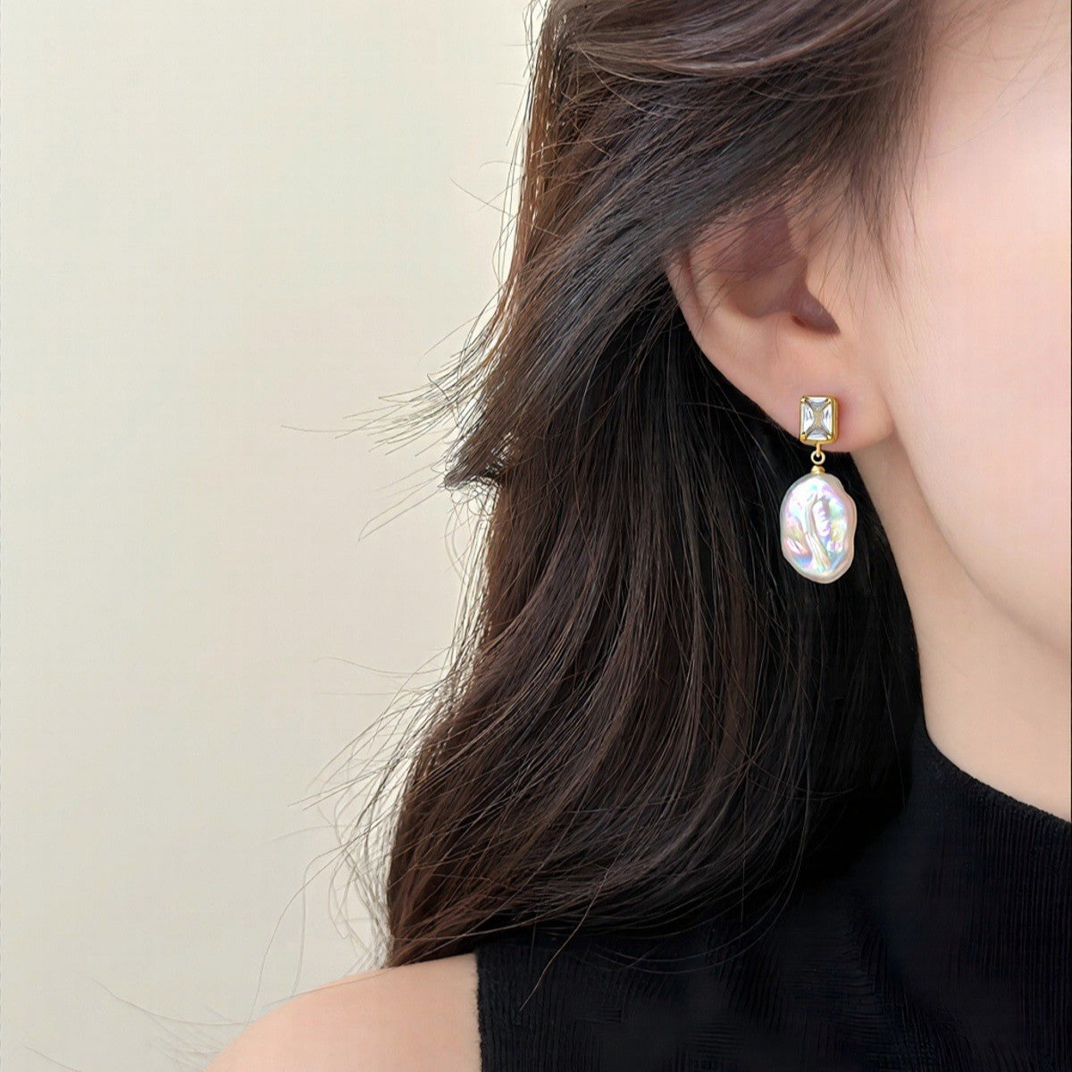 Baroque Natural Freshwater Pearl Earrings