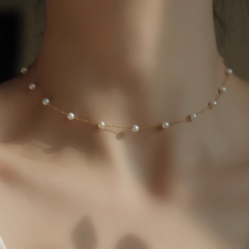 Choker 18K Gold Plated Natural Freshwater Pearl Necklace
