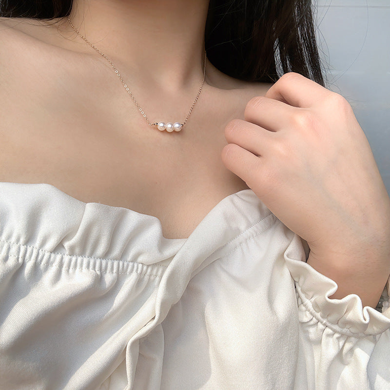 Minimalist Natural Freshwater Pearl Necklace #906