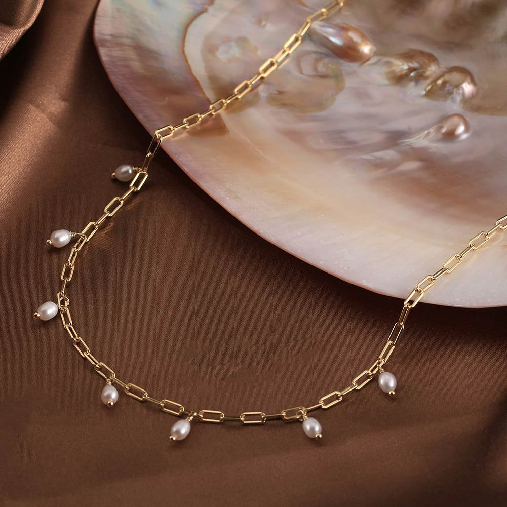 Choker Natural Freshwater Pearl Necklace 8mm