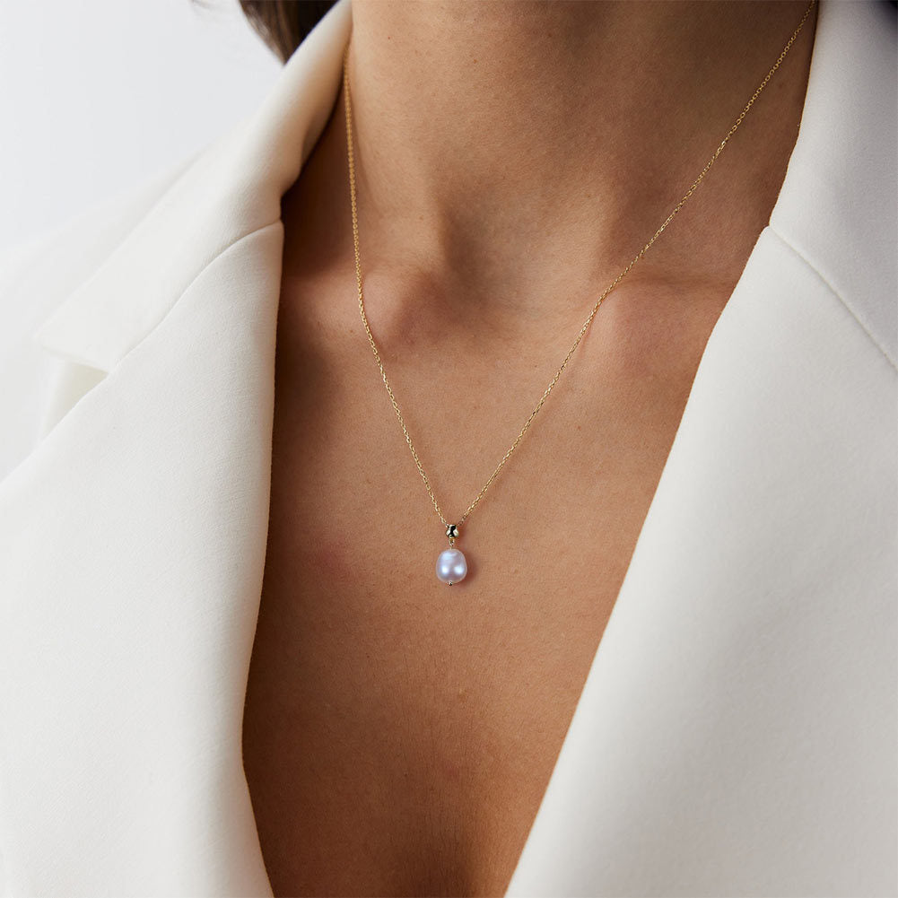 Minimalist Natural Pearl Necklace 9mm