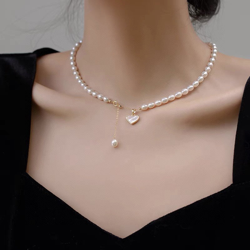 Drop 14K Gold Plated Natural Freshwater Pearl Necklace #042