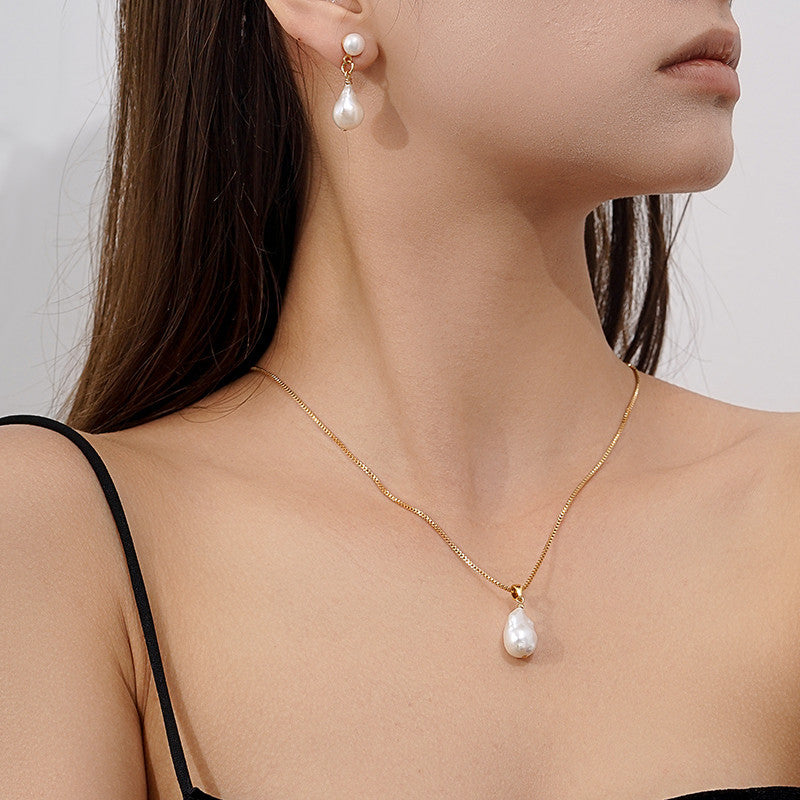 Minimalist S925 Sterling Silver Natural Freshwater Pearl Necklace