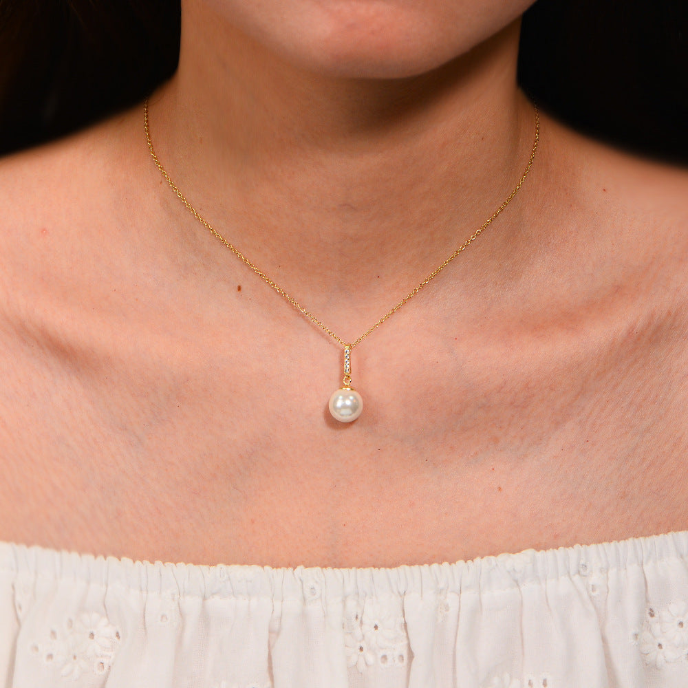 Drop S925 Sterling Silver Natural Pearl Necklace