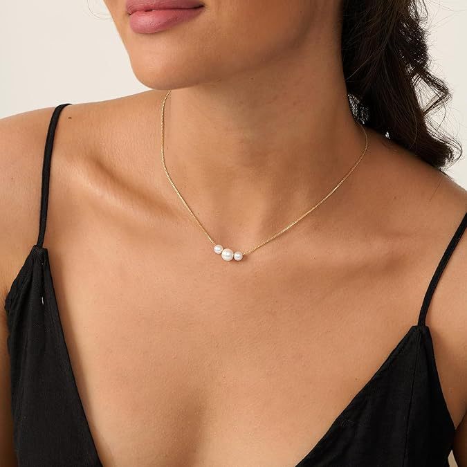 Minimalist 14K Gold Plated Natural Freshwater Pearl Necklace