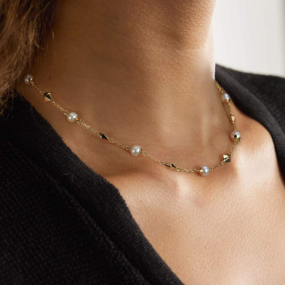 Choker Natural Freshwater Pearl Necklace #818