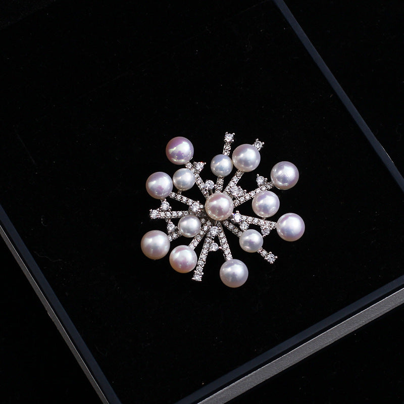 Snowflake Pearl Brooch pin
