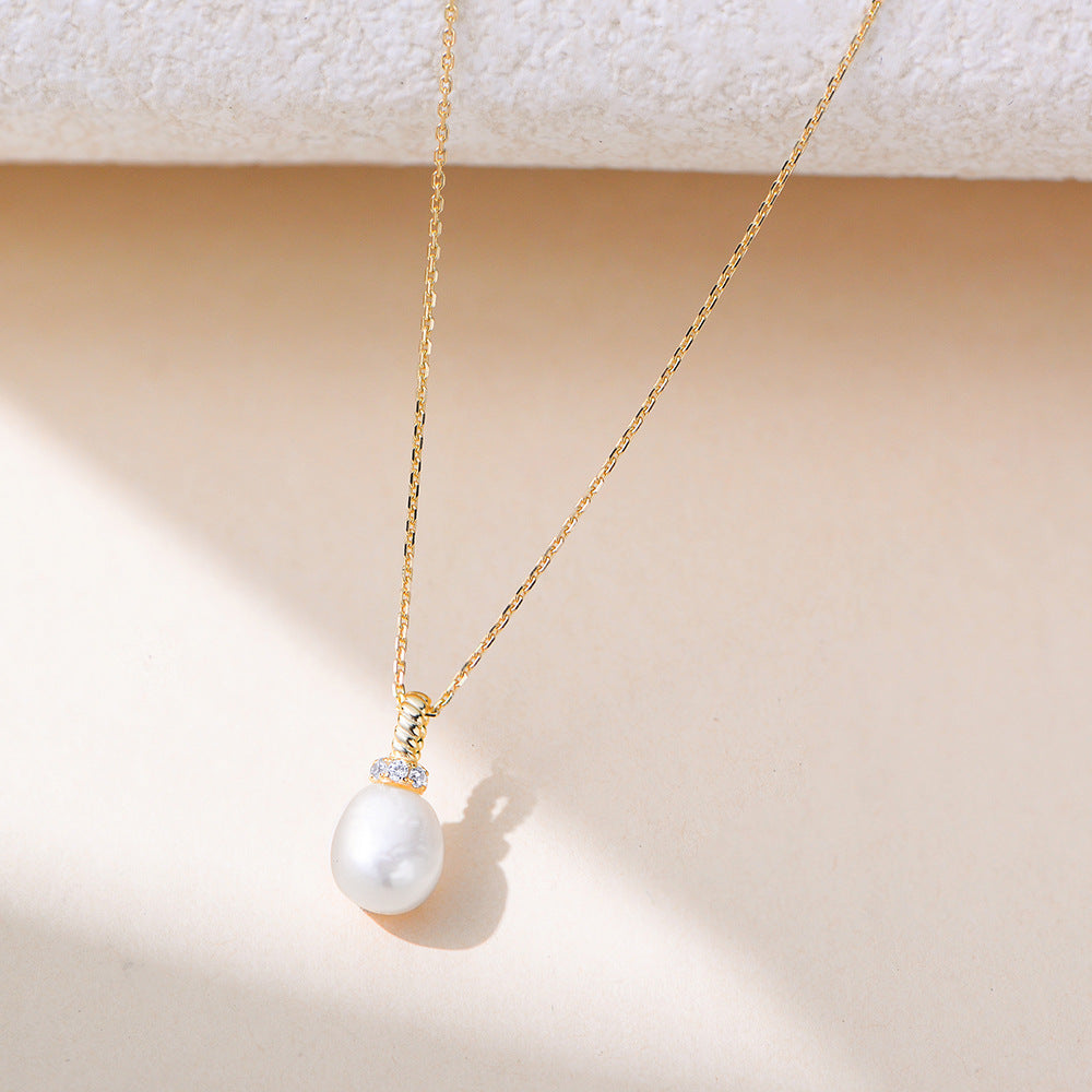 Minimalist Natural Freshwater Pearl Necklace #930