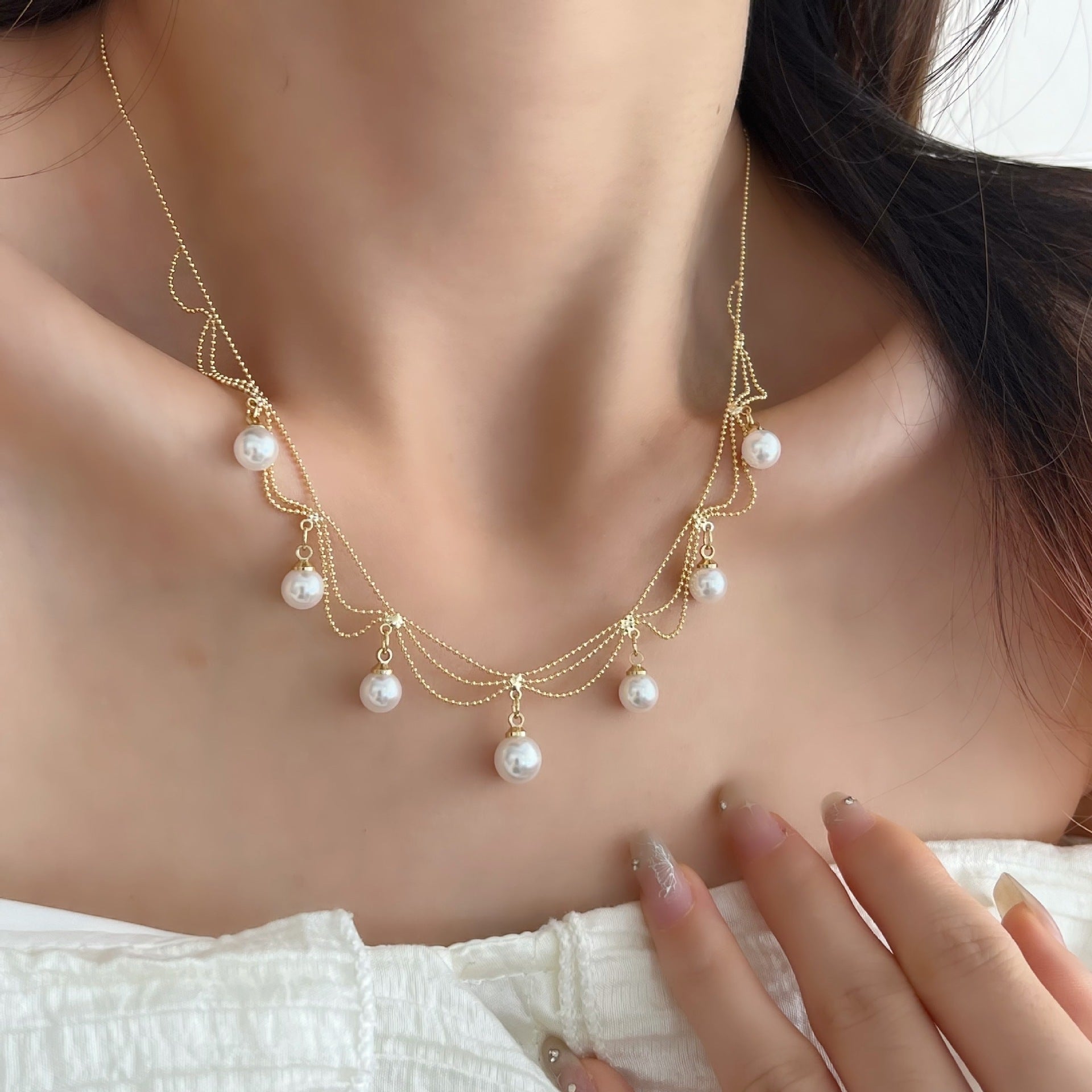 Choker Natural Freshwater Pearl Necklace #370