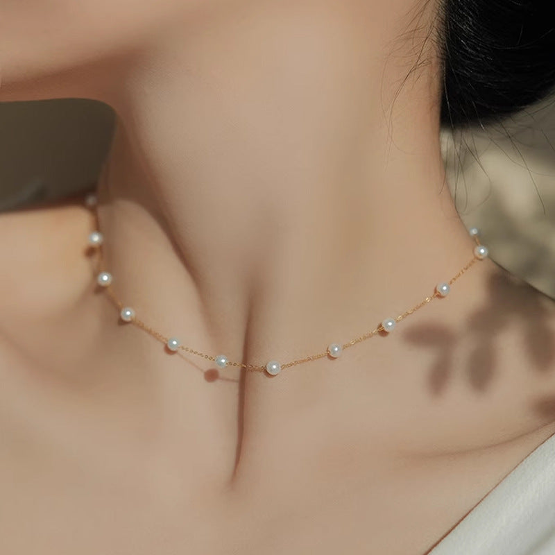 Choker 18K Gold Plated Natural Freshwater Pearl Necklace