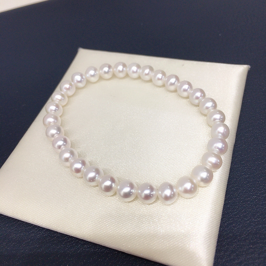 Luxury S925 Sterling Silver Natural Freshwater Pearl Bracelet