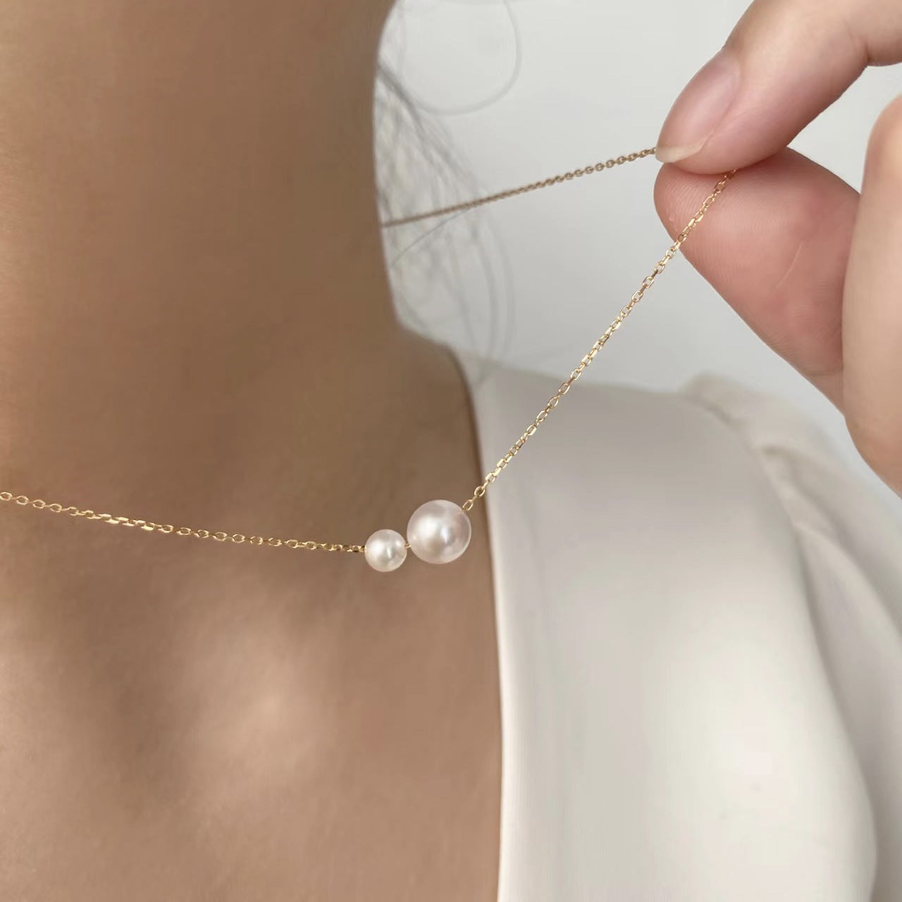 Drop 14K Gold Plated Natural Freshwater Pearl Necklace
