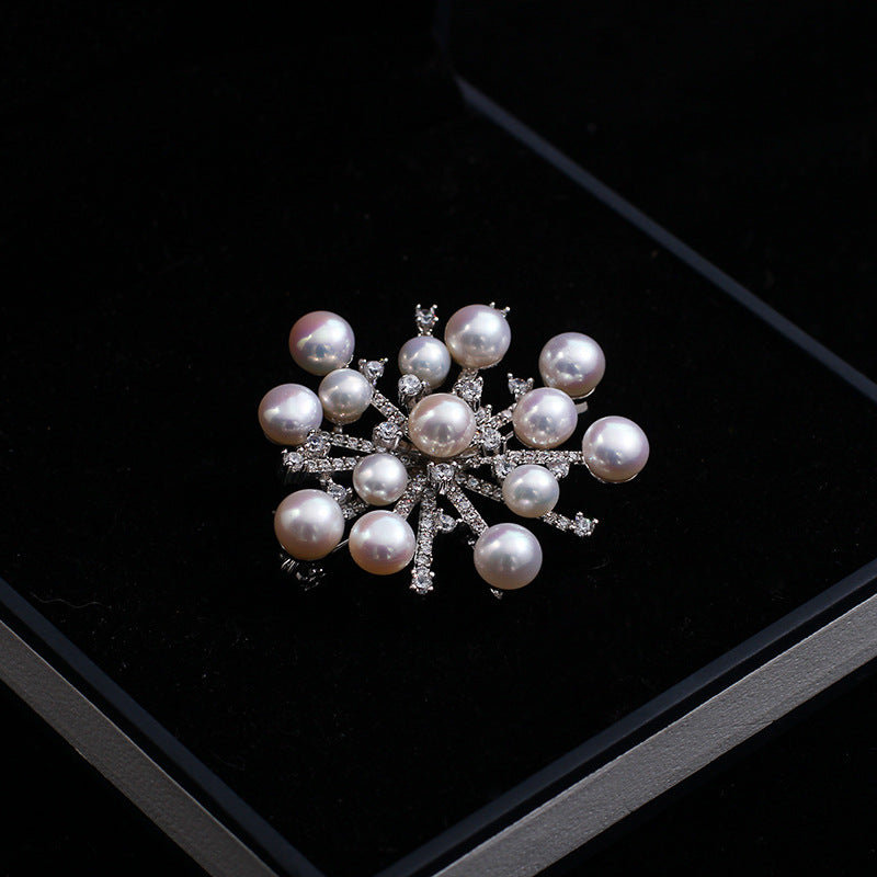 Snowflake Pearl Brooch pin