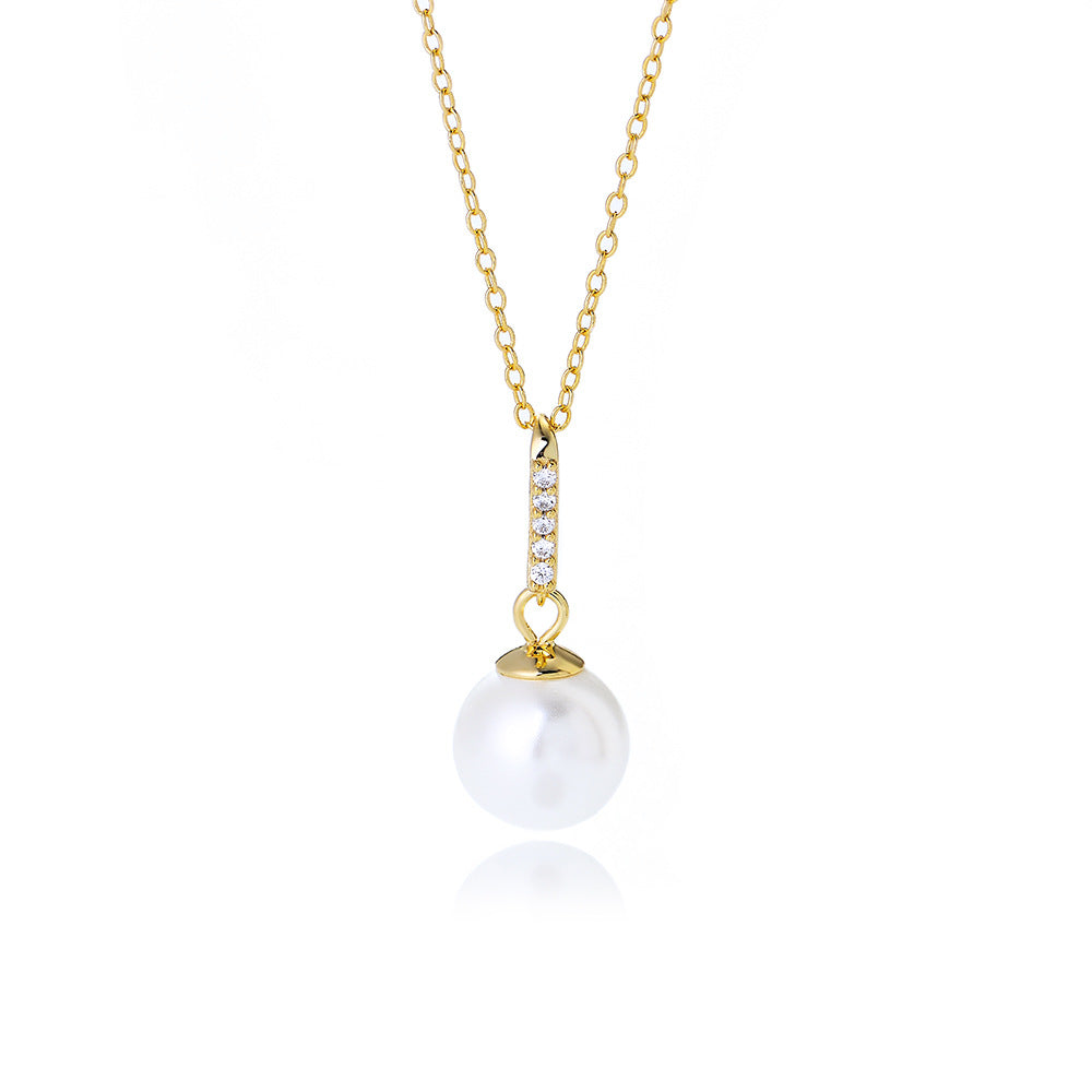 Drop S925 Sterling Silver Natural Pearl Necklace