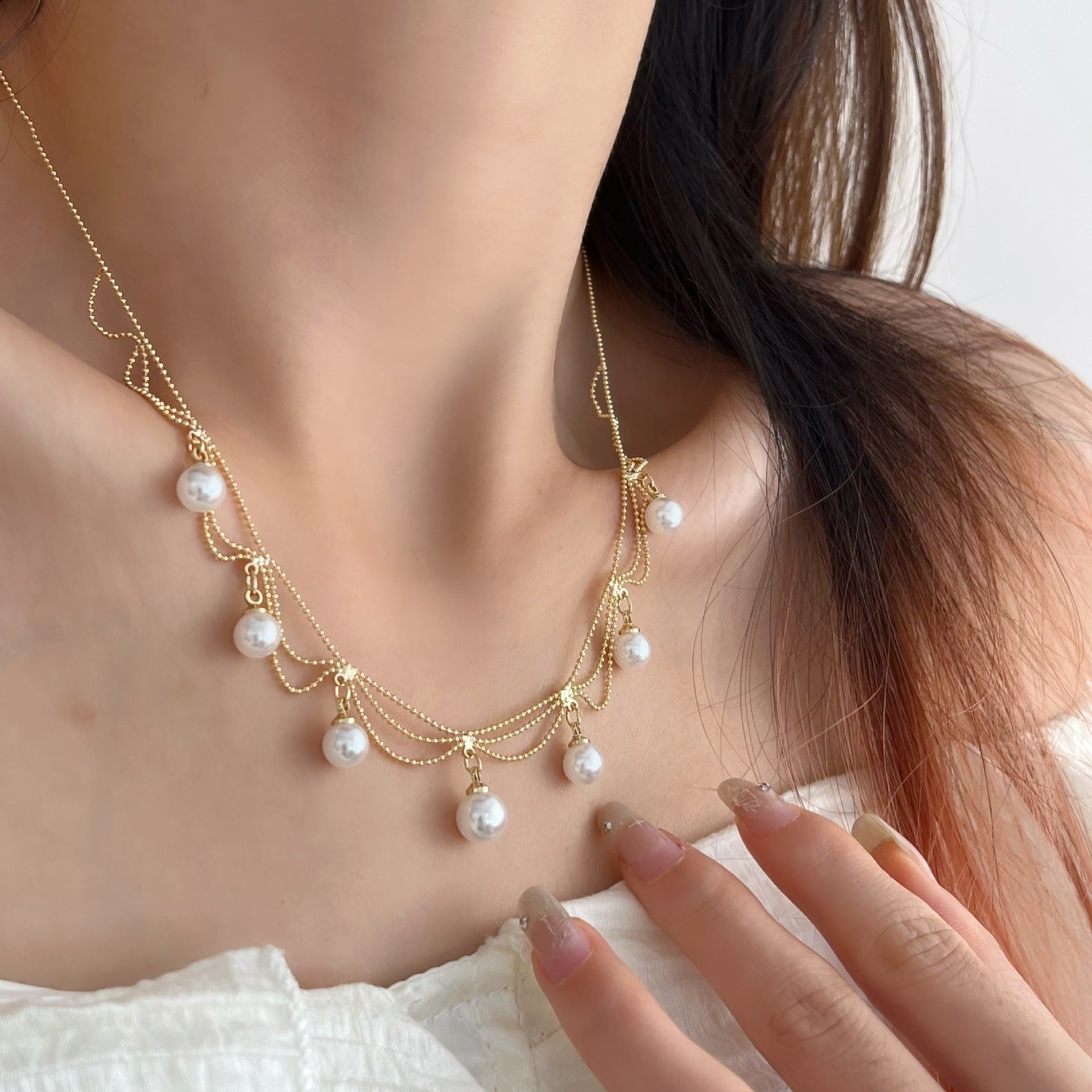 Choker Natural Freshwater Pearl Necklace #370