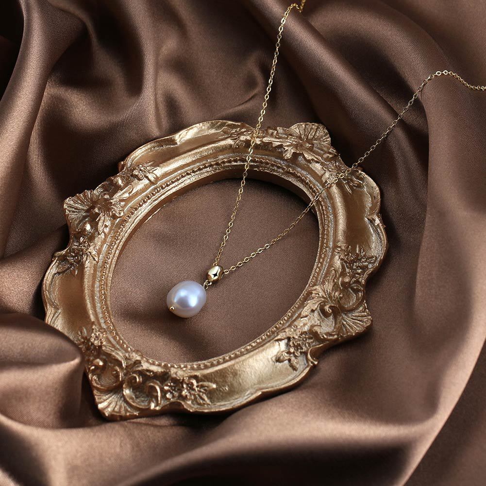 Minimalist Natural Pearl Necklace 9mm