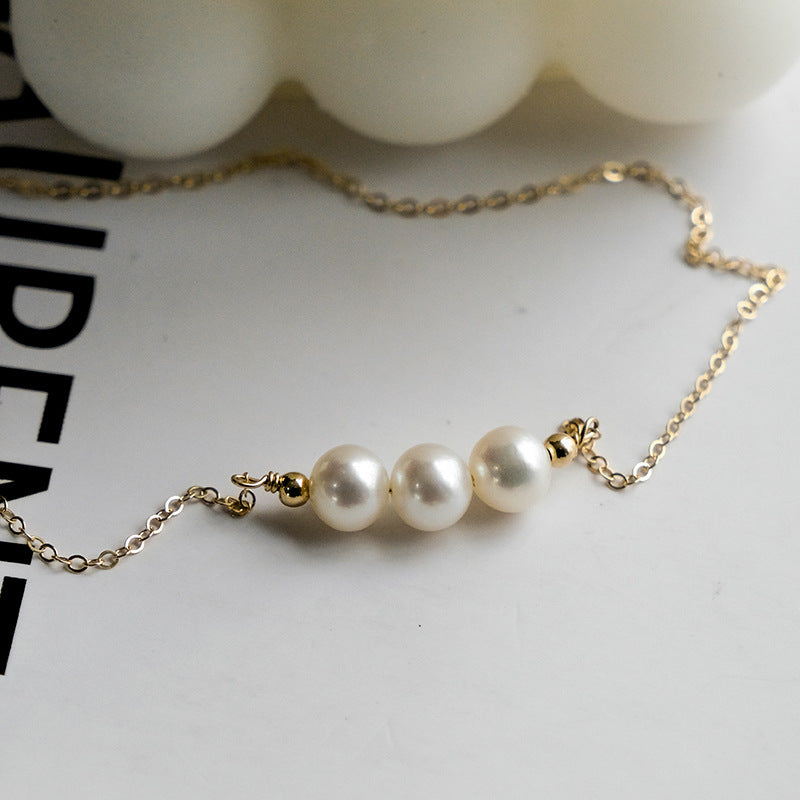 Minimalist Natural Freshwater Pearl Necklace #906