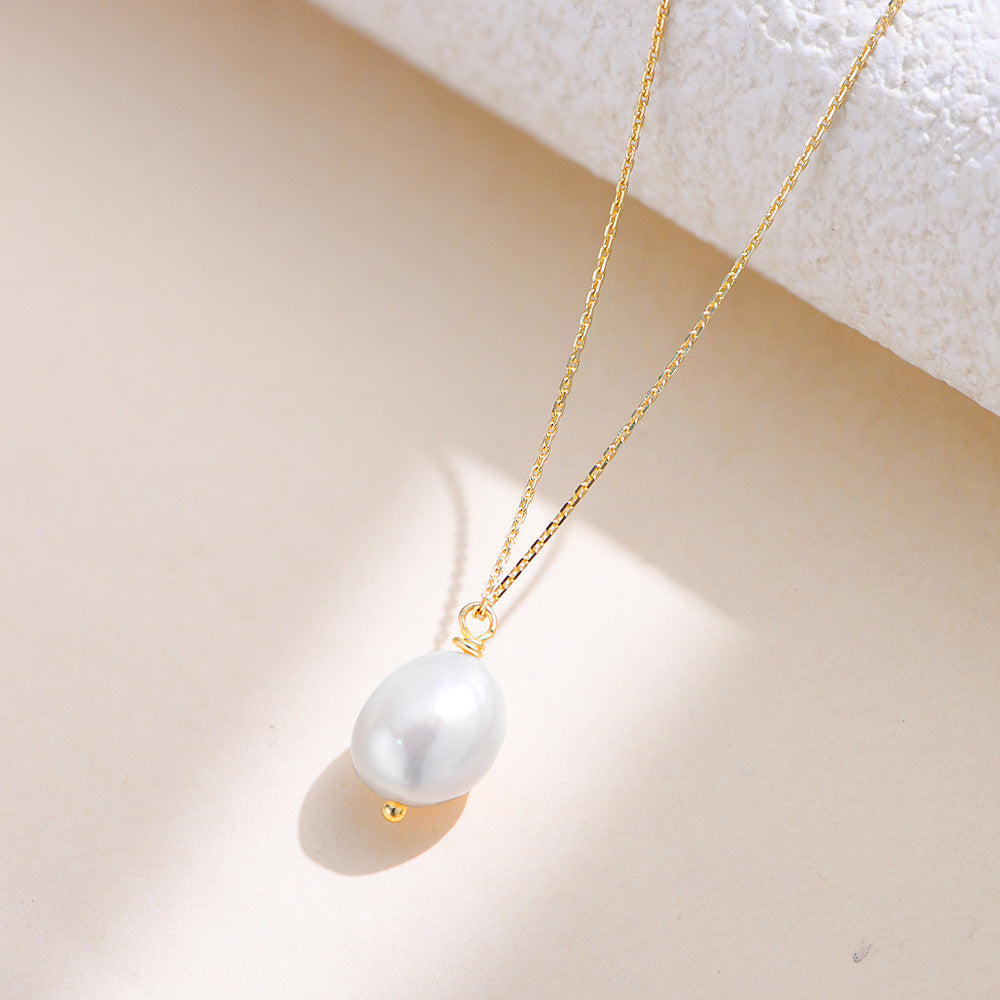 Minimalist Natural Freshwater Pearl Necklace
