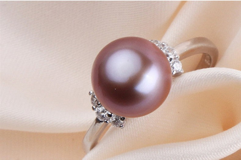 925 silver minimalist pearl ring versatile freshwater pearl zircon ring women's ring white copper gold-plated